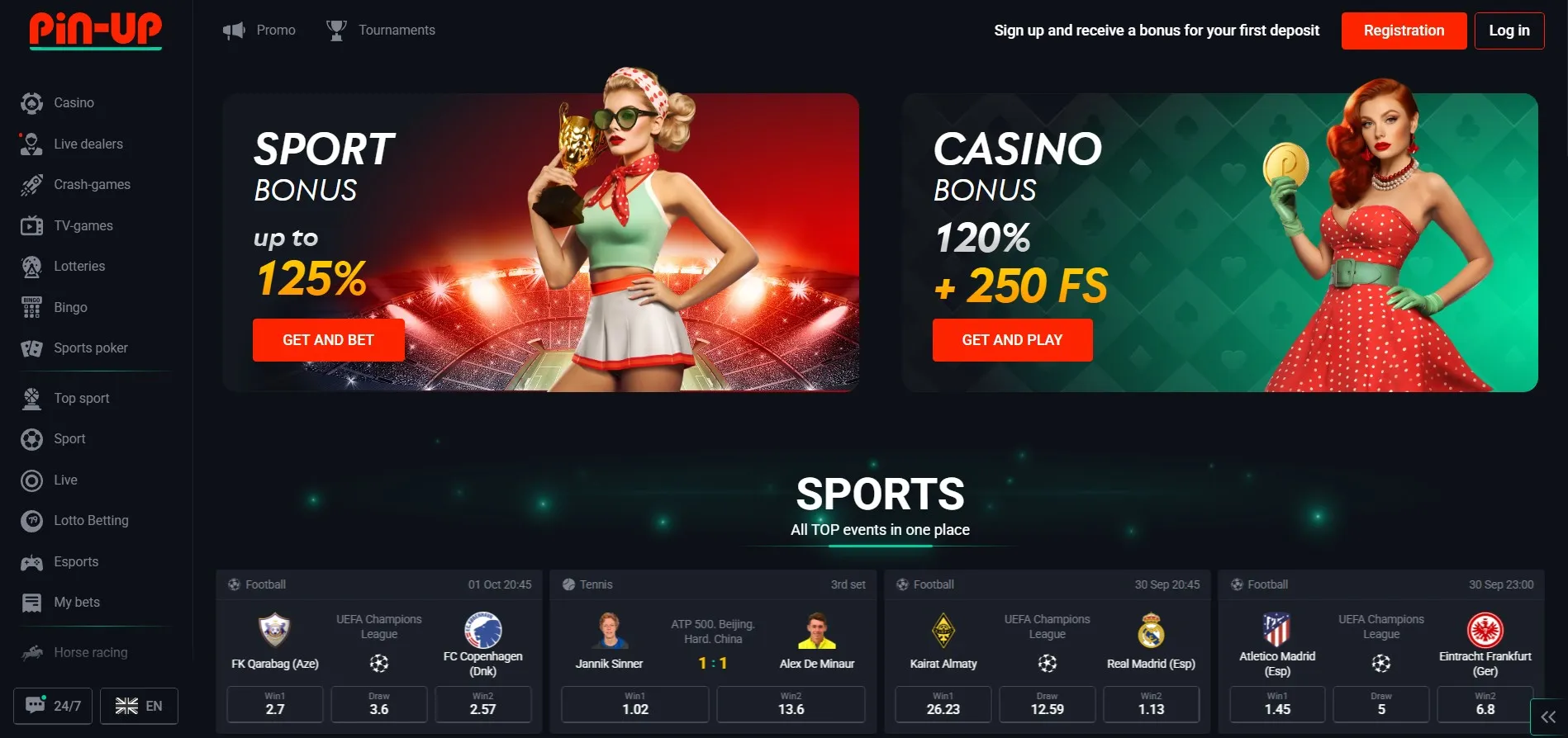 Pin Up Casino kayıt ve giriş işlemleri